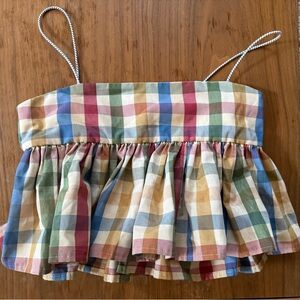 Brand New Sold Out Tessa Fay Colorful Plaid Sleeveless Top